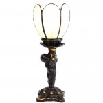 Lampa Tiffany Beige Glass 12x12x30 cm, Clayre & Eef
